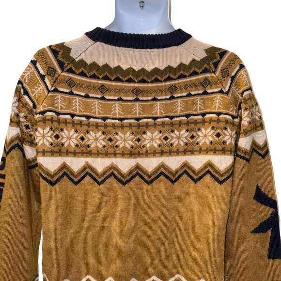 Rare Dutch Bros Brothers Christmas Sweater Mens S Brown Windmill Fair Isle - Picture 7 of 9